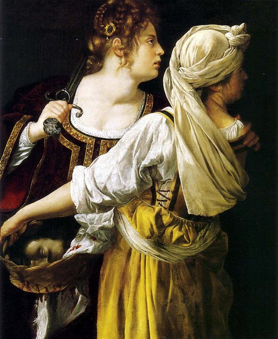 Women artists: Judith and Her Maidservant by Artemisia Gentileschi, 1613, oil painting on canvas.