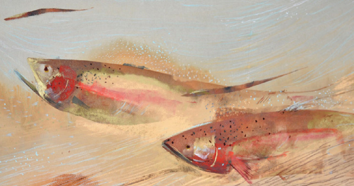 In the Flow (pastel on paper, 12x22), Anne Strutz