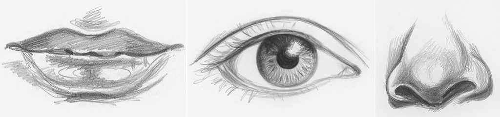 Drawing facial features: Eyes, Ears, Mouth and Nose in this easy tutorial.