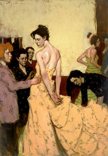 Fixing the Gown | Malcolm T. Liepke | The Emotional Connection in Figure Paintings | Artist Daily | Oil Painting