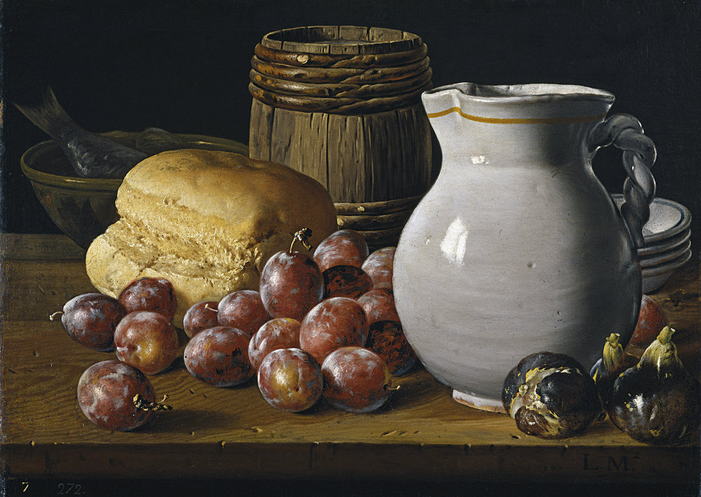 Still Life with Figs and Plums by Luis Egidio Meléndez | Setting up a still life composition